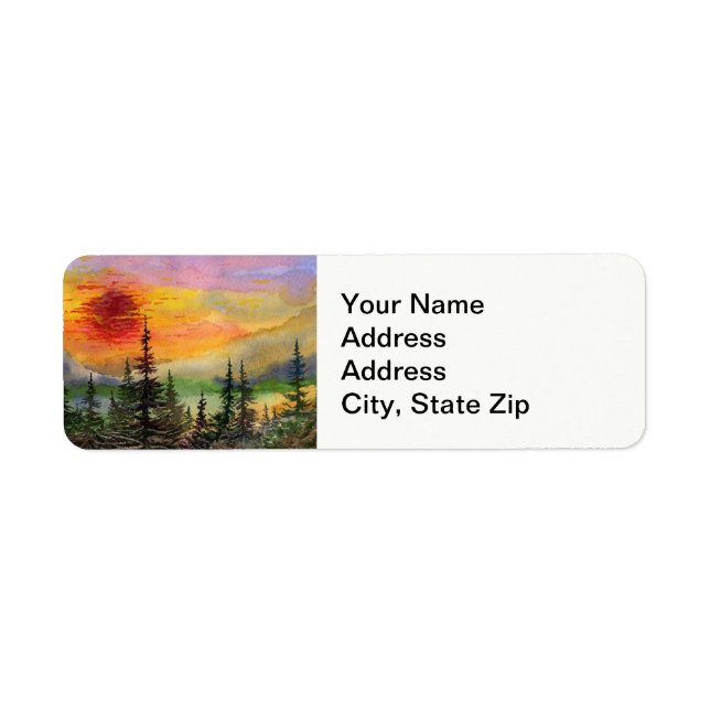 Country landscapes and scenic views sunset trees. label (Front)