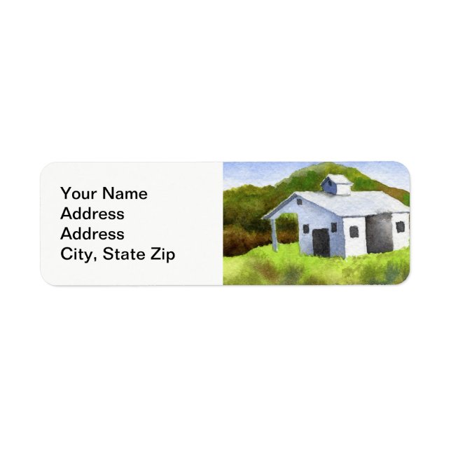 Country landscapes field farm barn silo. label (Front)