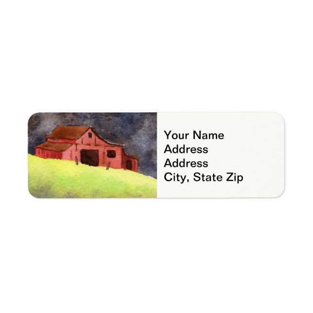Country landscapes field farm barn silo. label (Front)