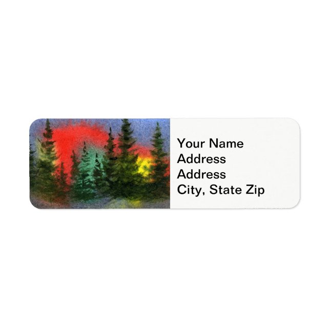 Country landscapes sunrise sunset pine tree cliff. label (Front)