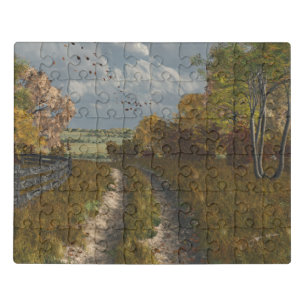 Country Lane in Fall Jigsaw Puzzle