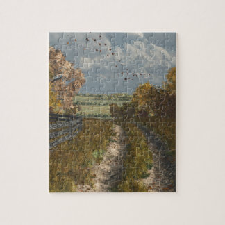 Country Lane in Fall Jigsaw Puzzle