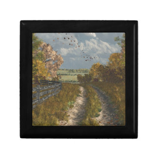 Country Lane in Fall Keepsake Box