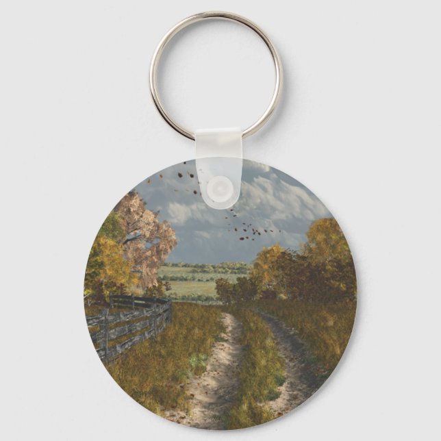 Country Lane in Fall Keychain (Front)