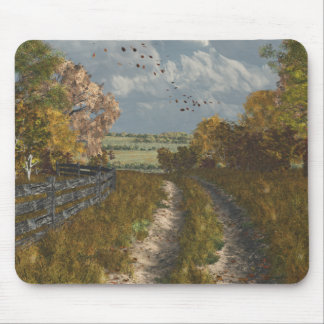 Country Lane in Fall Mouse Pad