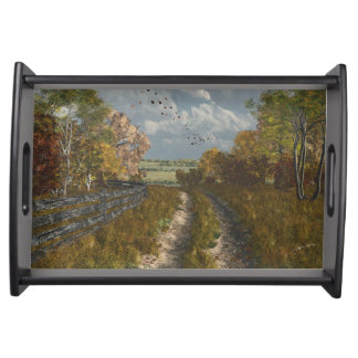 Country Lane in Fall Serving Tray