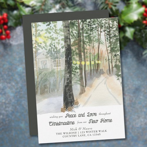 Country Lane Peace and Love Rustic Holiday Moving Announcement
