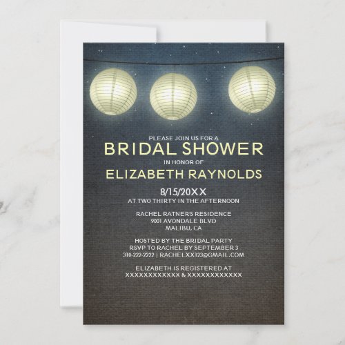Country Lantern Bridal Shower Invitations