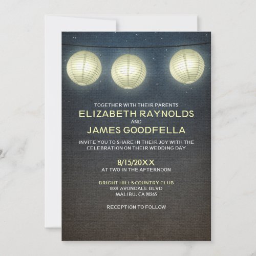 Country Lantern Wedding Invitations