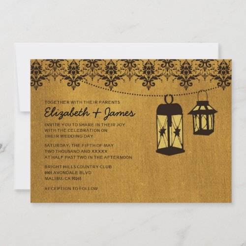 Country Lanterns Wedding Invitations