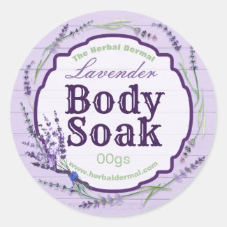 Country Lavender Flower Body Soak Labels