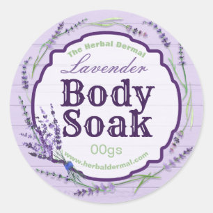 Country Lavender Flower Body Soak Labels