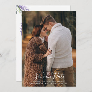 Country Lavender Save The Date Invitation