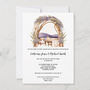 Country lavender wedding arch fine dining Tuscan Invitation