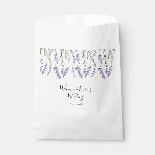 Country Lavender Wedding Favor Bag (Front)