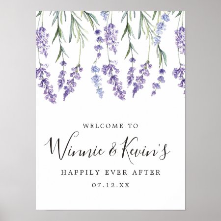 Country Lavender Wedding Sign