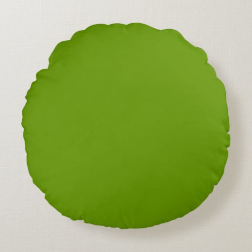 country Leaf Green  solid plain color Custom Round Pillow