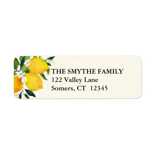 Country Lemon and Flowers Address Label