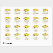 Country Lemon and Flowers Bridal Shower Favor Classic Round Sticker (Sheet)