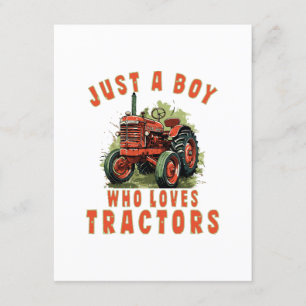 Country Life Boy who loves tractors Enclosure Card