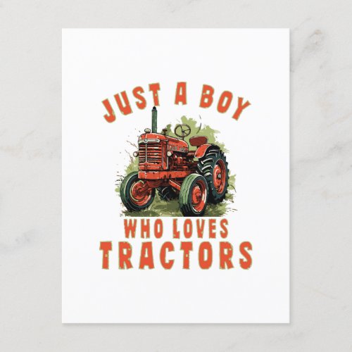 Country Life Boy who loves tractors Enclosure Card
