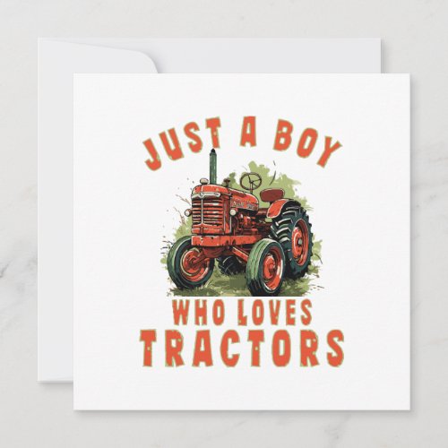 Country Life Boy who loves tractors Invitation