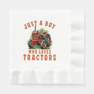 Country Life Boy who loves tractors Napkins
