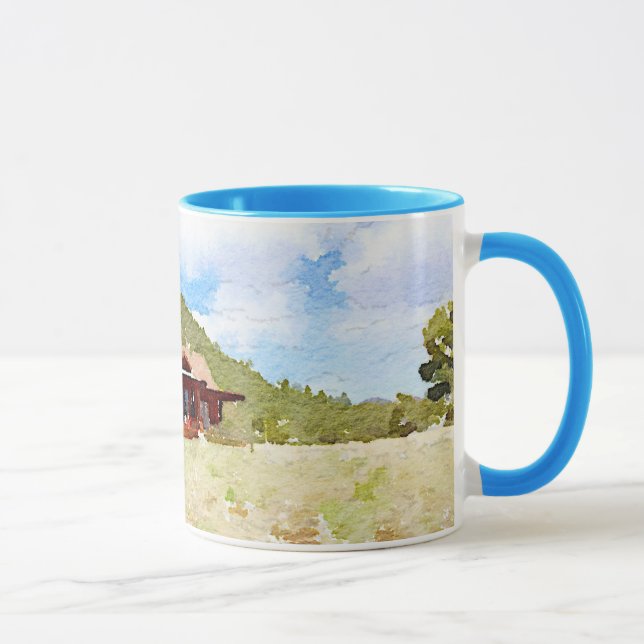 Country Life Cabins Watercolor Mug (Right)