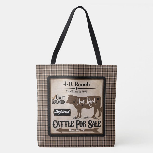 Country Life Ranch-Style Personalized Tote Bag (Front)
