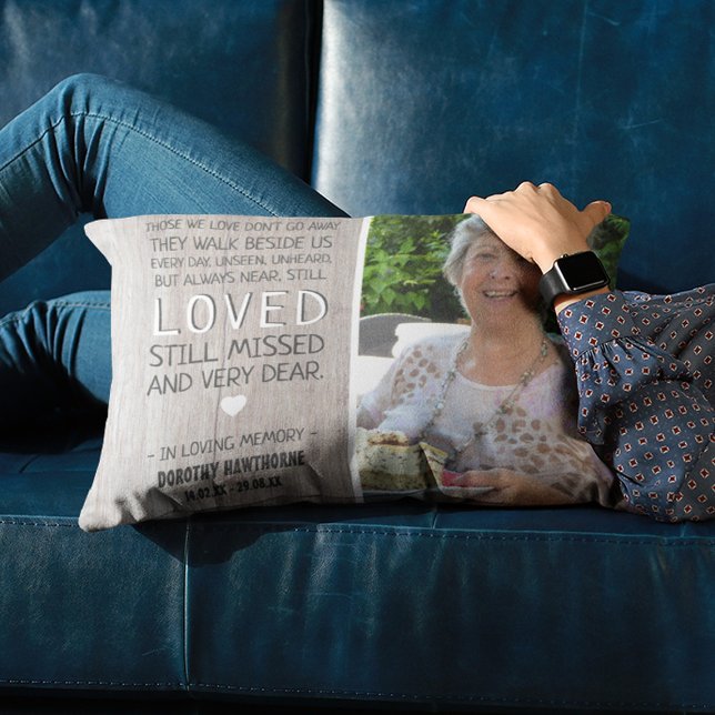 Country Light Rustic Wood | Photo Memorial Accent Pillow (Creator Uploaded)