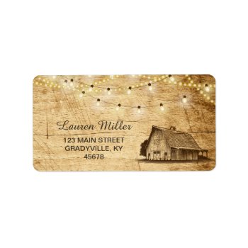 Country Lights Large Address Label With Barn by LangDesignShop at Zazzle