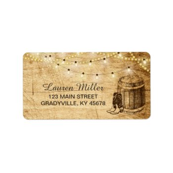 Country Lights Large Address Label With Boots by LangDesignShop at Zazzle