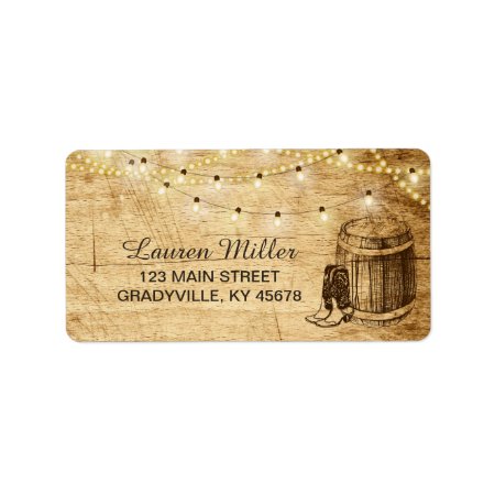Country Lights Large Address Label With Boots