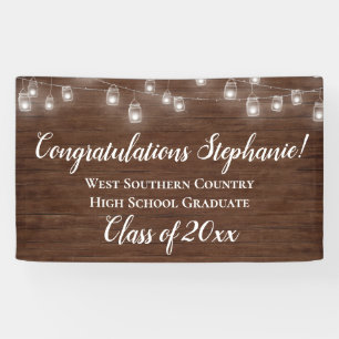 Country Lights Personalized Graduation Banner Sign