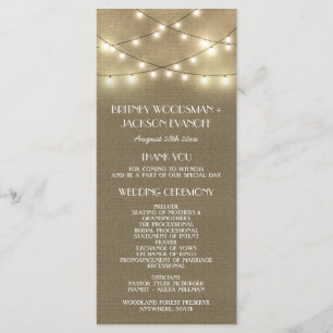 Country Lights + Rustic Burlap Wedding Programs