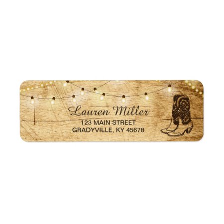 Country Lights Small Address Label With Boots