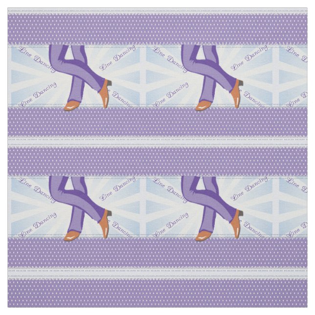 Country Line Dance Boots Print On Lavender Fabric (Swatch)