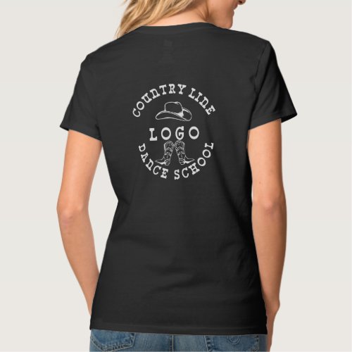 Country line dance school logo on back T_Shirt