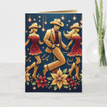 Country Line Dancers Happy Holidays Christmas Card