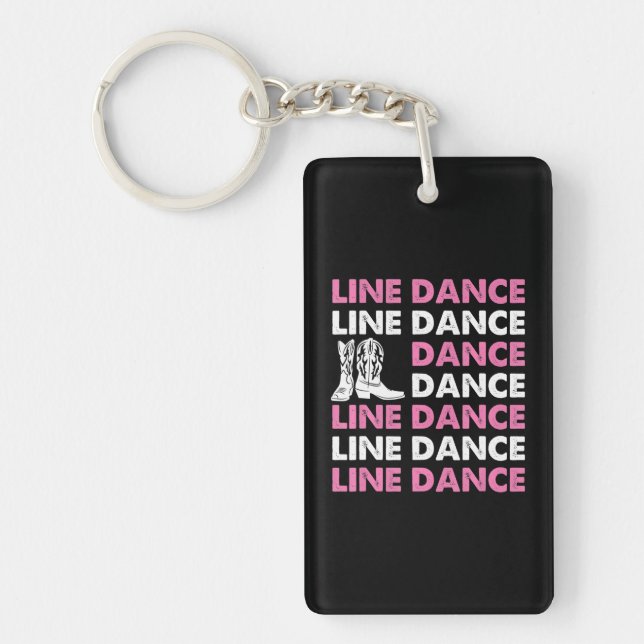 Country Line Dancing Western Dancer Cowboy Boots Keychain (Front)