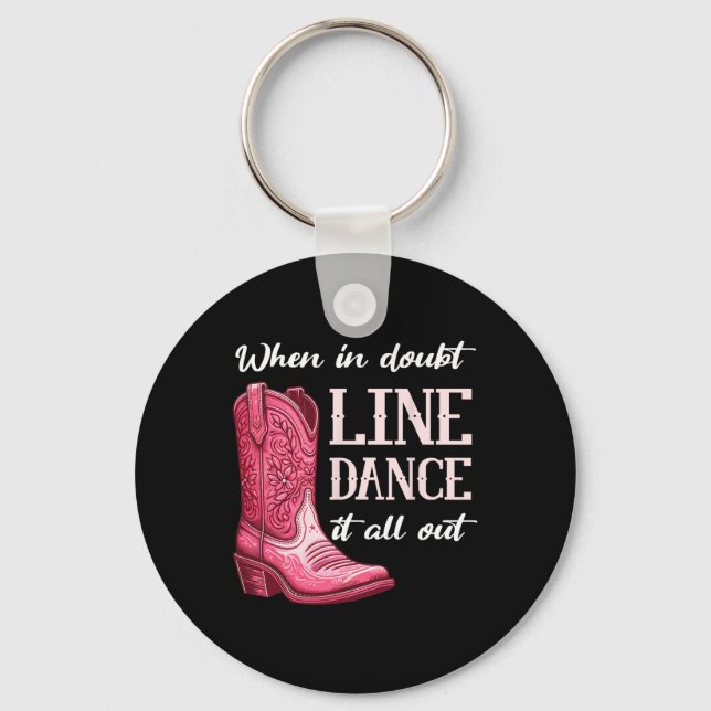 Country Line Dancing Women Girl  Keychain (Front)