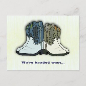Country Living Cowboy Boots New Address Cards by pamdicar at Zazzle