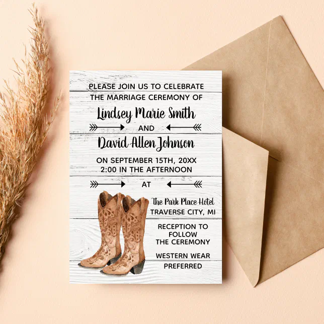 Country Love Western Rustic Wedding Invitation | Zazzle