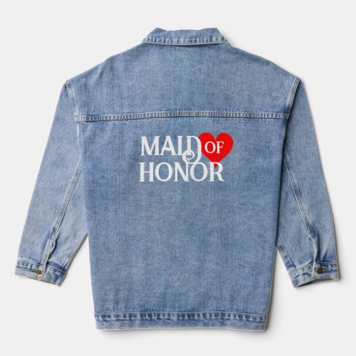 Country Maid of Honor Heart Denim Jacket