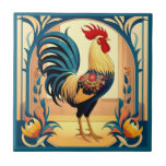 Country Manor Rooster Ceramic Tile<br><div class="desc">Country Manor Rooster ceramic tile, A bold and elegant tile design featuring a richly detailed rooster adorned with folk-style floral patterns, Set against a warm country palette with stylized botanical framing, Perfect for farmhouse kitchens, cottage walls, or decorative backsplashes, Adds a refined rustic charm to any space, Customize each piece...</div>