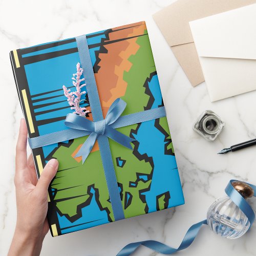 Country Map Wrapping Paper