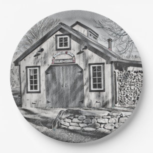 Country Maple Sugar Shack At Parmelee Farm Paper Plates