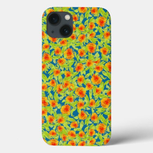 Country Marigolds on Blue Case_Mate iPad Case