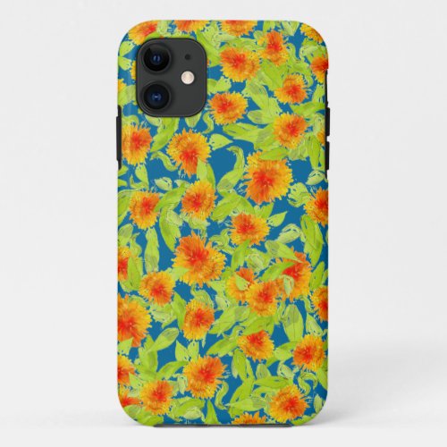 Country Marigolds on Blue iPhone 55s Xtreme Case