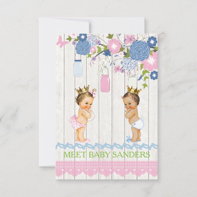 Country Mason Jar Baby Reveal Invitation (Front)